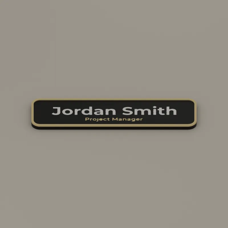 Desk name plates: example desk name plate