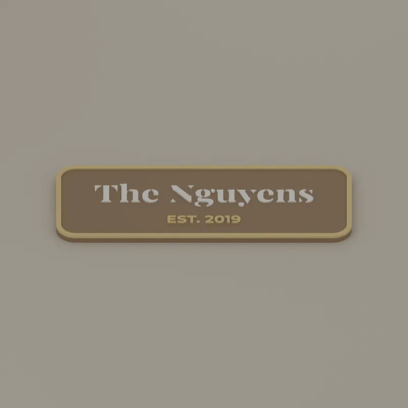 Family name sign, 3D render of the print