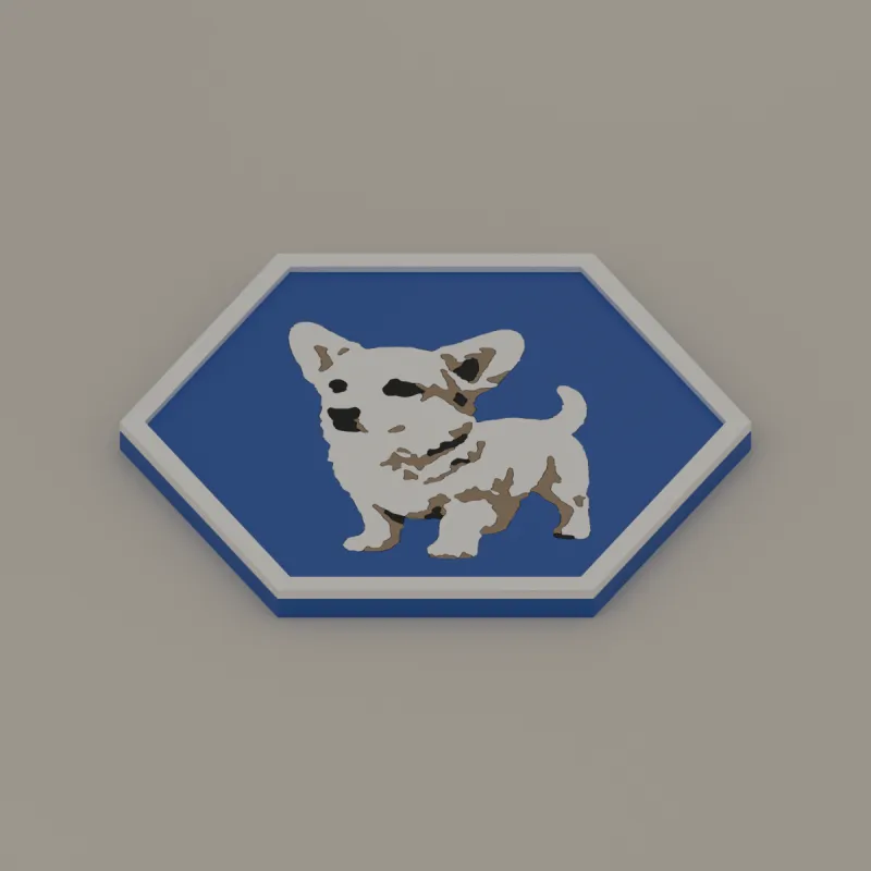 Hexagon wall tile, 3D render of the print