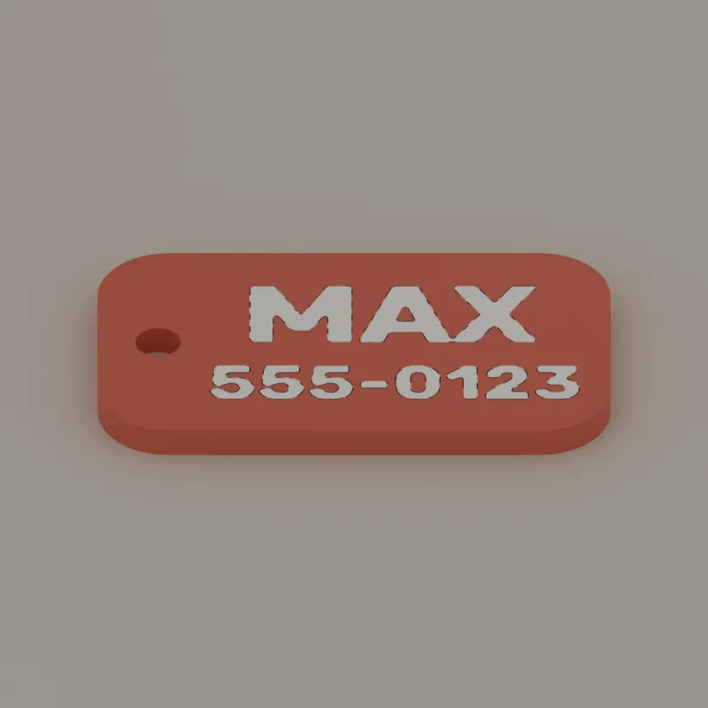 Pet tags: example pet tag